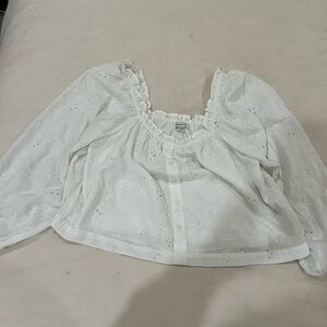 American Eagle Outfitters White Eyelet Blouse
